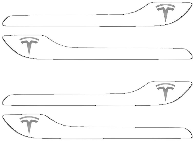 IPG for Tesla Model 3 / Model Y Door Handle Decal Sticker Wrap Kit (Set of 4) with Tesla Logo (Gloss White) - Image 3